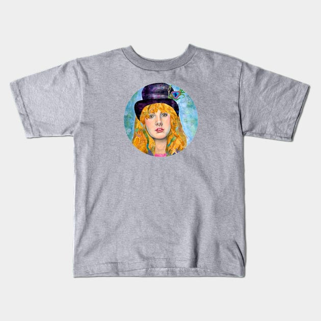 Stevie Nicks, Gypsy that Remains Kids T-Shirt by karenpaytonart